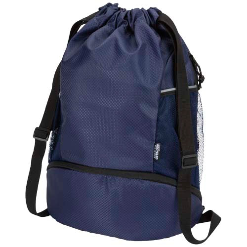 Bolsa deportiva de 18 L con cordón y compartimento inferior de material reciclado con certificado GRS