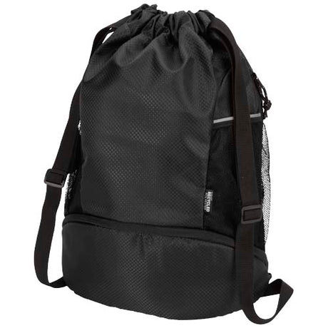 Bolsa deportiva de 18 L con cordón y compartimento inferior de material reciclado con certificado GRS