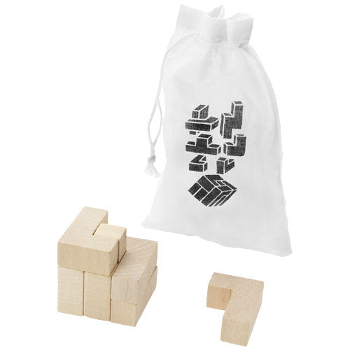 Juego de ingenio de madera en funda