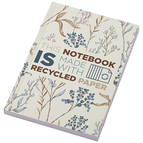 Libreta A6 de tapa blanda con 100 hojas de papel reciclado
