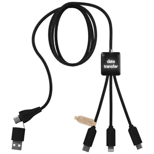 Cable de carga 5 en 1 RPET con transferencia de datos SCX Design C45