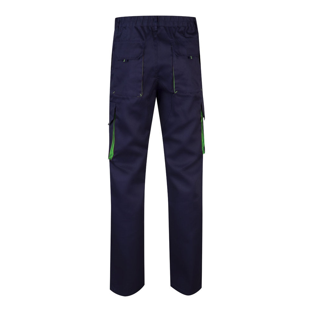 Pantalón de sarga multibolsillos bicolor