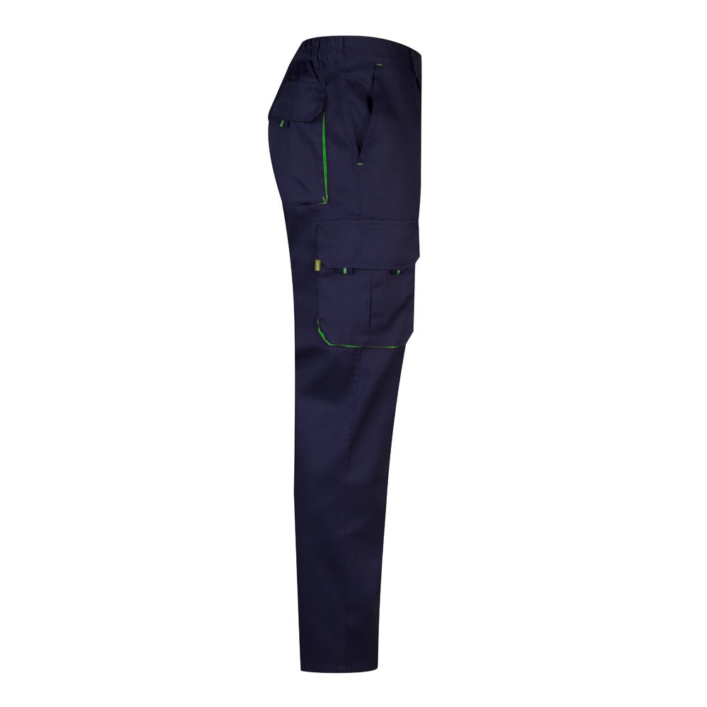 Pantalón de sarga multibolsillos bicolor