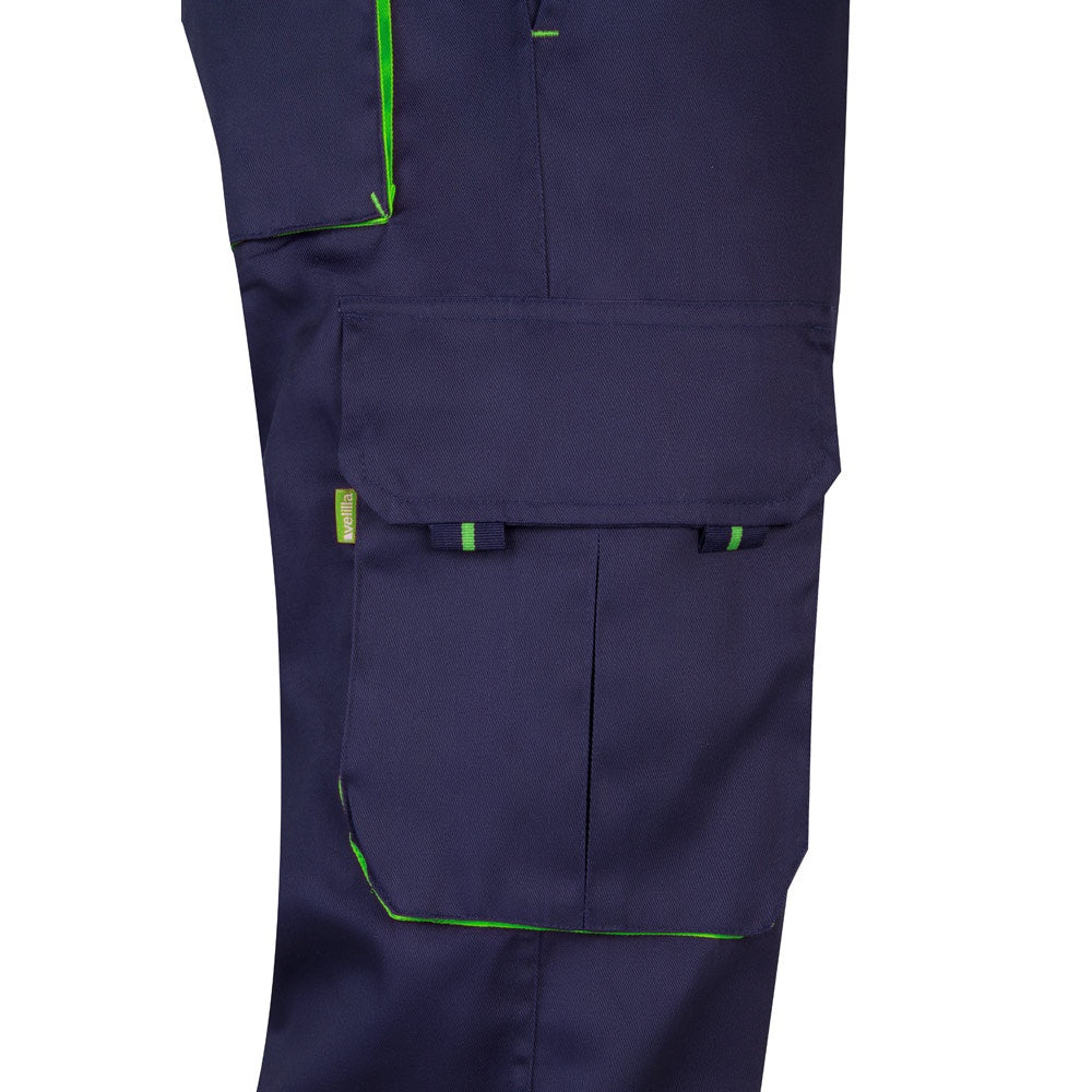 Pantalón de sarga multibolsillos bicolor