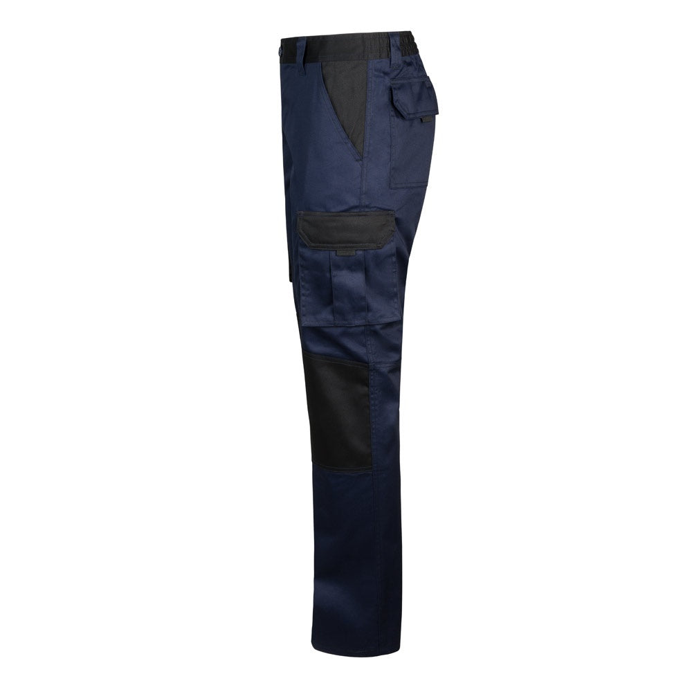 Pantalón de sarga multibolsillos bicolor