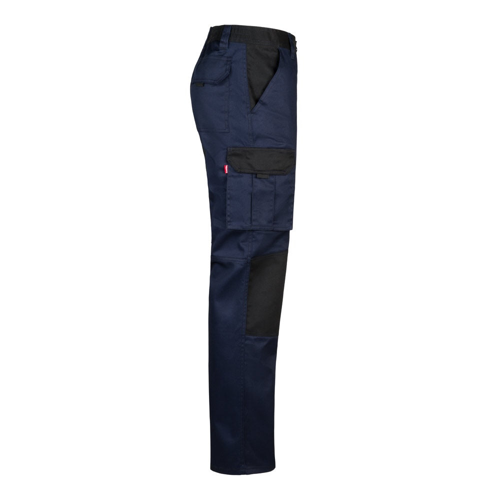 Pantalón de sarga multibolsillos bicolor