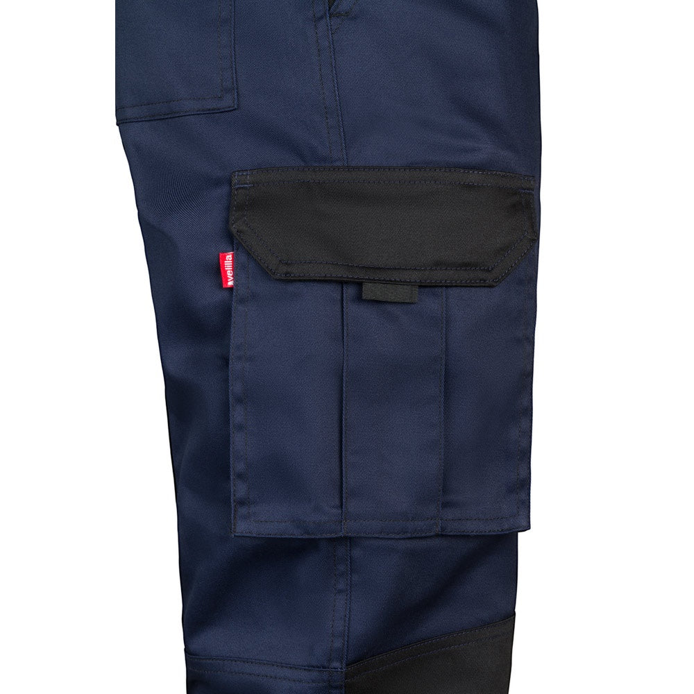 Pantalón de sarga multibolsillos bicolor
