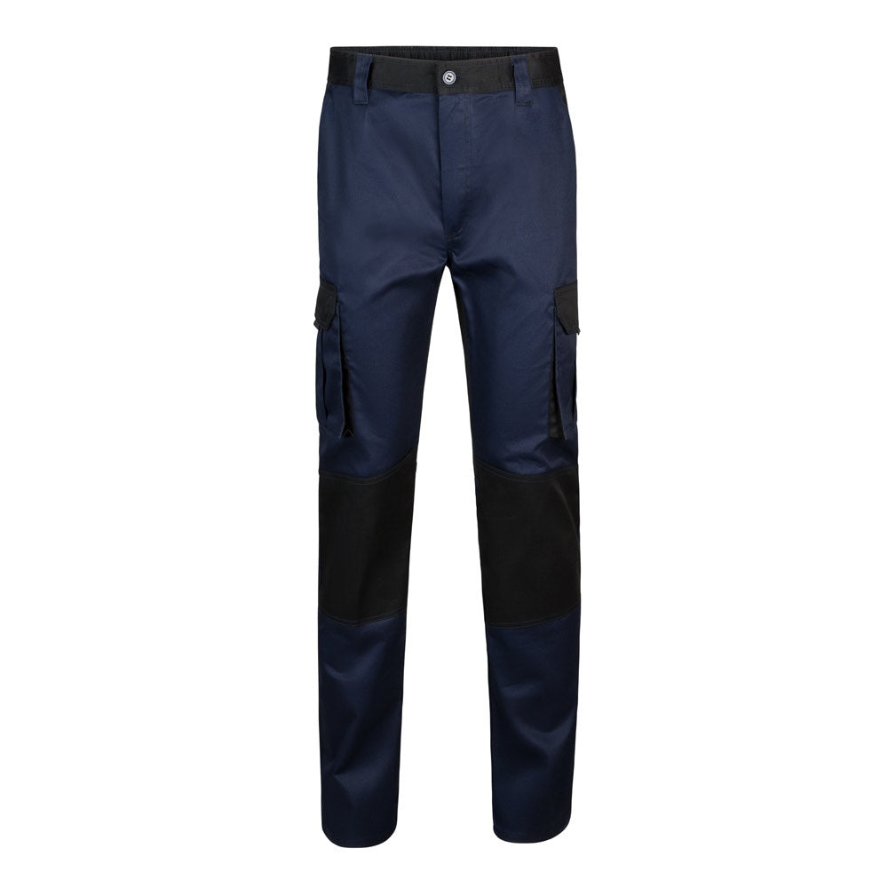 Pantalón de sarga multibolsillos bicolor