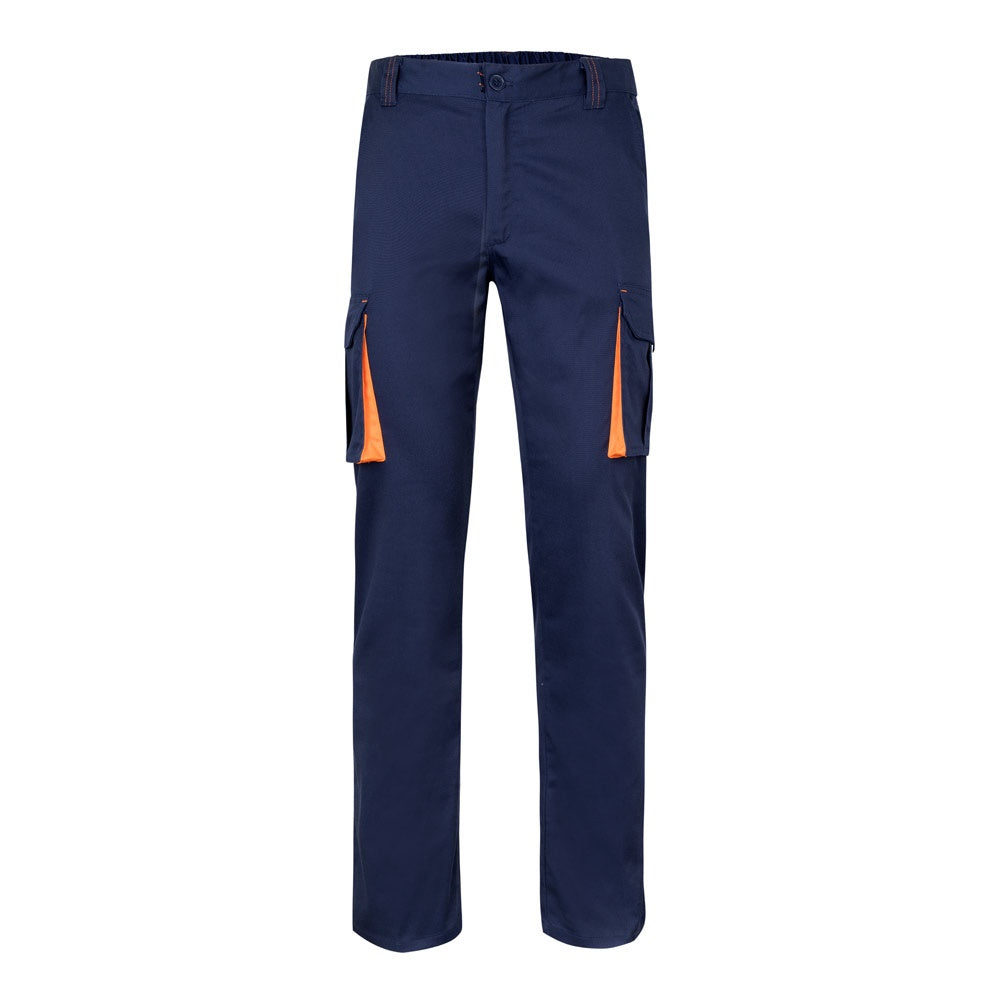 Pantalón elástico bicolor multibolsillos (240g/m²)