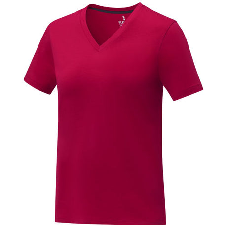 Camiseta de manga corta y cuello en V para mujer
