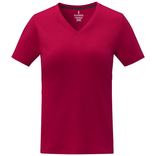 Camiseta de manga corta y cuello en V para mujer