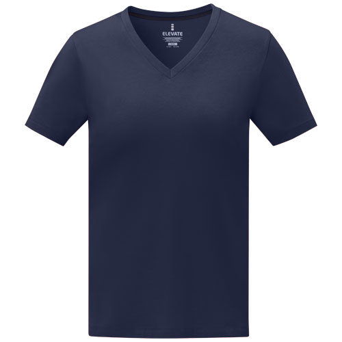 Camiseta de manga corta y cuello en V para mujer