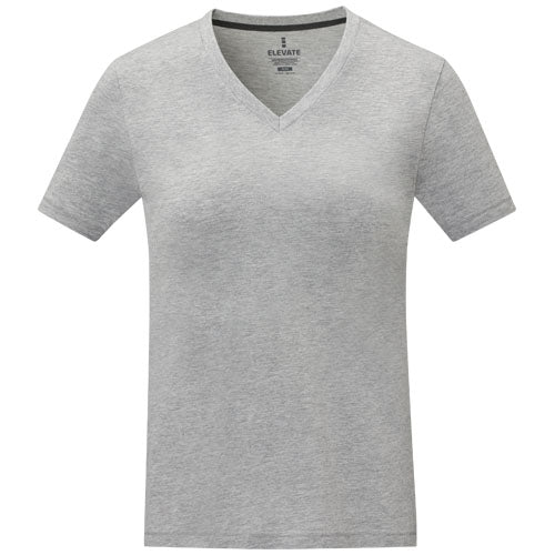 Camiseta de manga corta y cuello en V para mujer