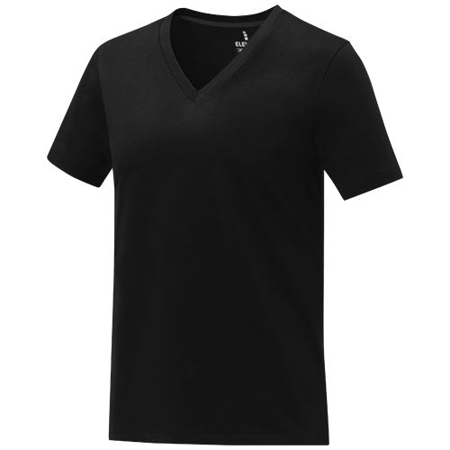Camiseta de manga corta y cuello en V para mujer