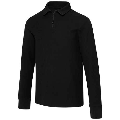 Polo unisex de manga larga y media cremallera