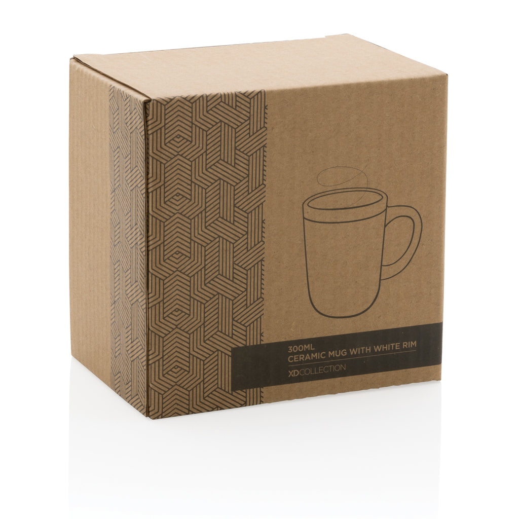 Taza de cerámica con borde