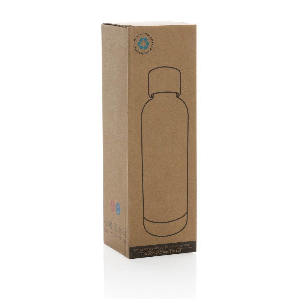 Botella Wood de acero inoxidable