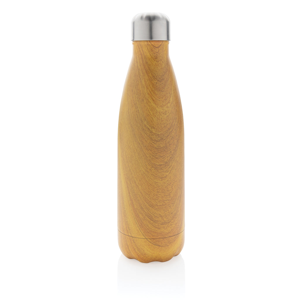 Botella aislada al vacío con estampado de madera