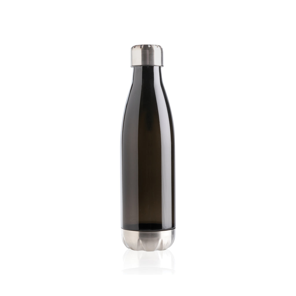 Botella de agua estanca con tapa de acero inoxidable.