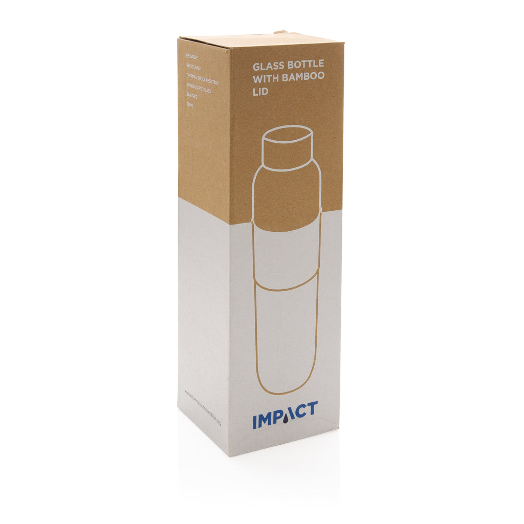 Botella Impact de vidrio de borosilicato con bambú