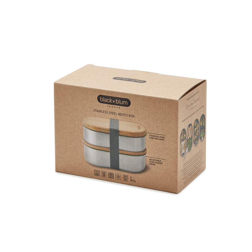Tuppers Bento Doble de acero inoxidable Black+Blum